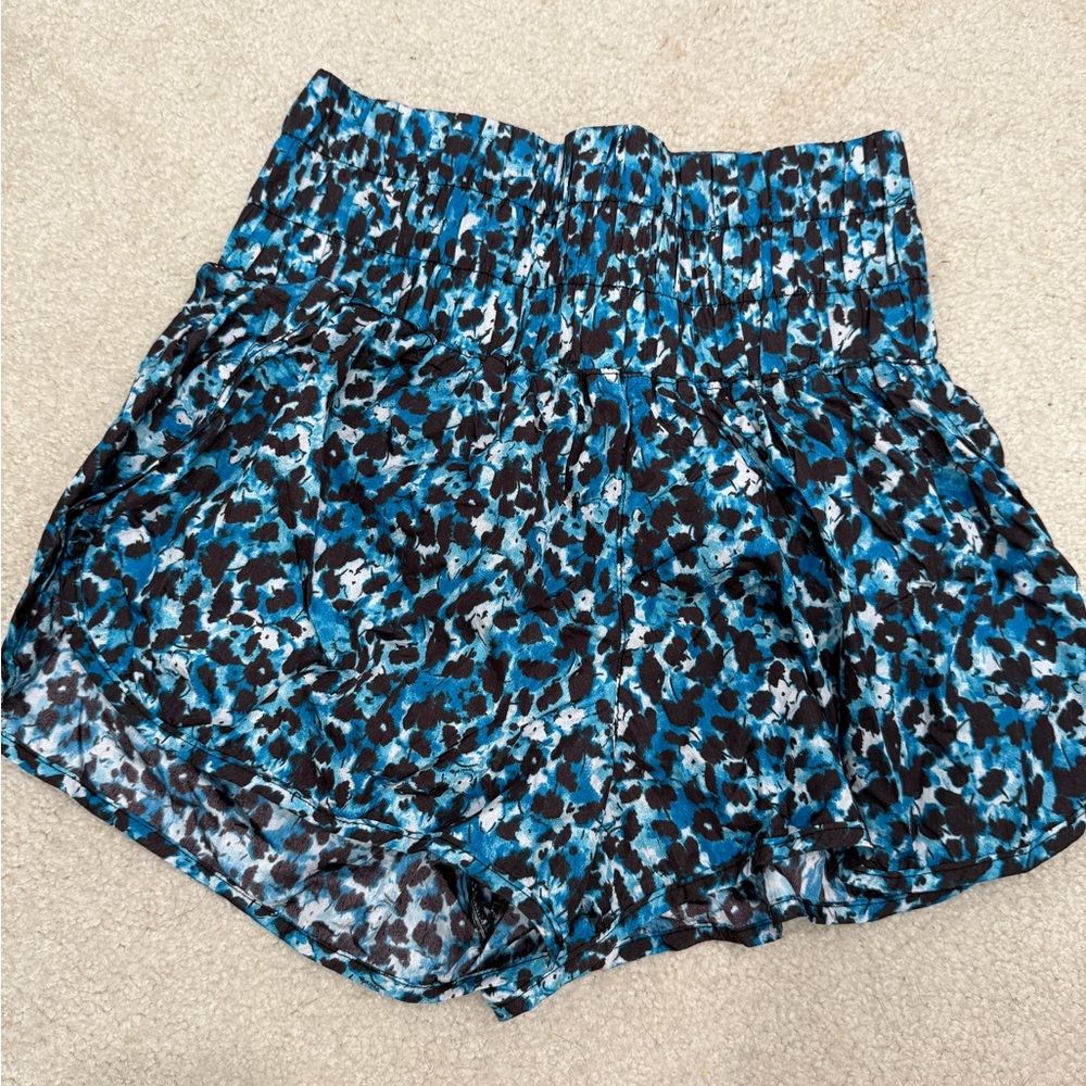 FP Movement Blue and Black Patterned Shorts